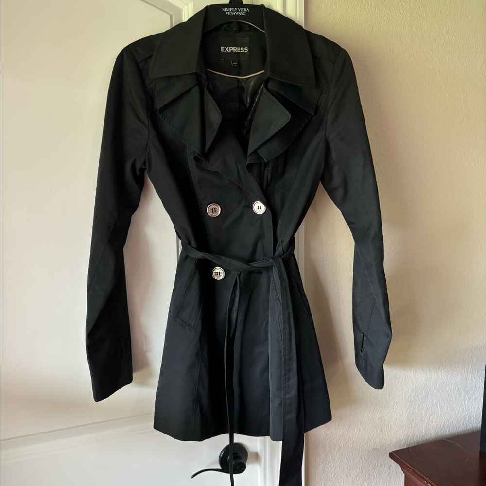 Express trench coat black in color size S-p